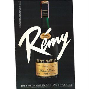 Since 1724 Champagne Cognac Remy Martin VSOP 1980s Vintage Print Ad 9 inch